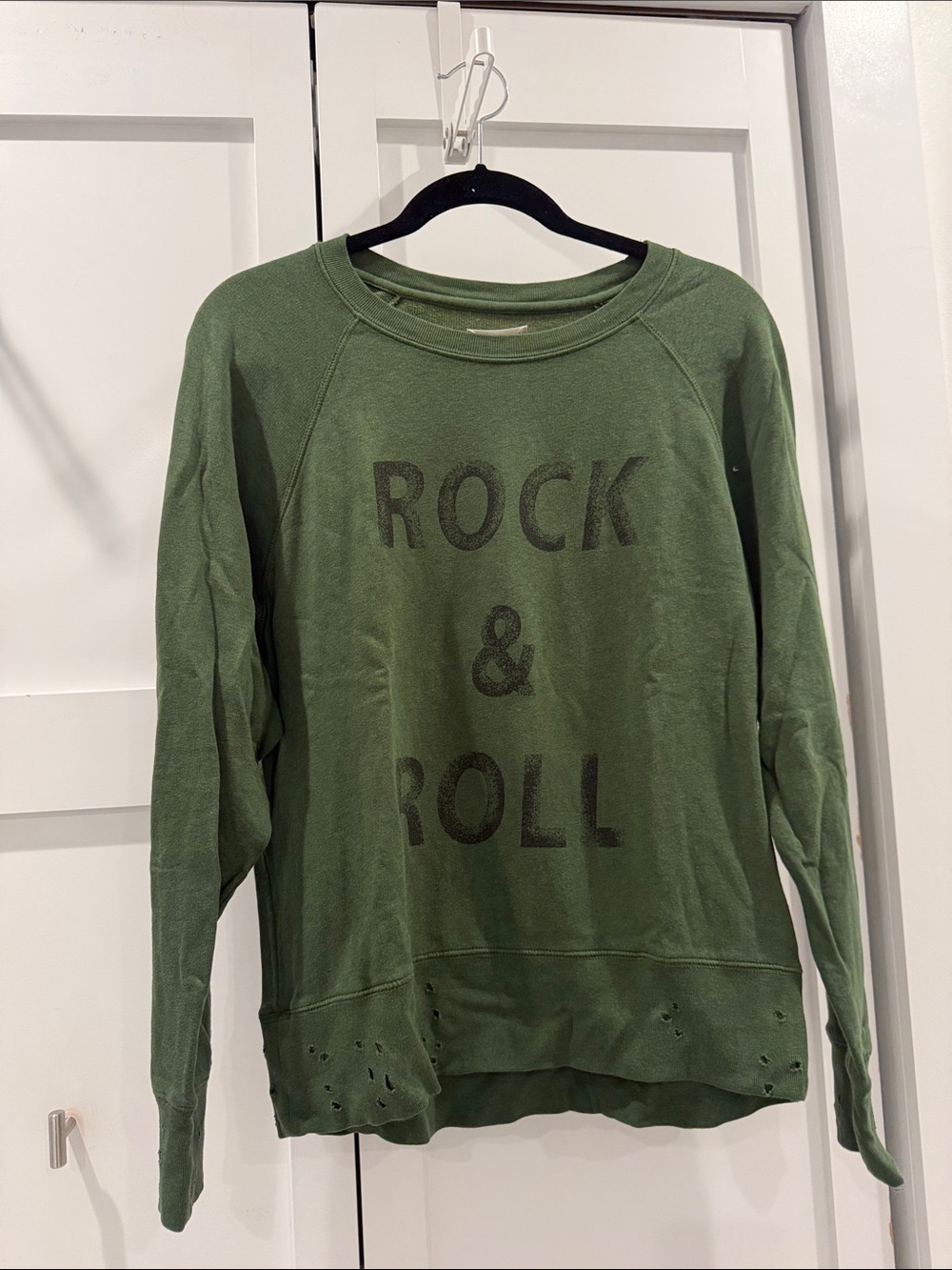 Zadig & Voltaire Rock & Roll Graphic Crewneck Sweater - Olive Green